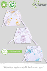 Adorable Animals' Cotton 2 Layered Nappies (Pack of 3)